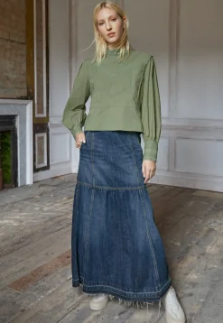 Denim Maxi-Skirt*Wrap London Fashion