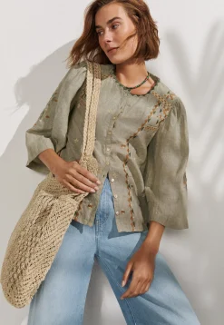 Embroidered Blouse*Wrap London Clearance
