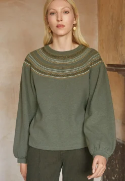Embroidered Sweatshirt*Wrap London Discount