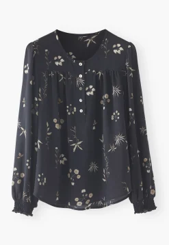 Half-Placket Printed Blouse*Wrap London Clearance