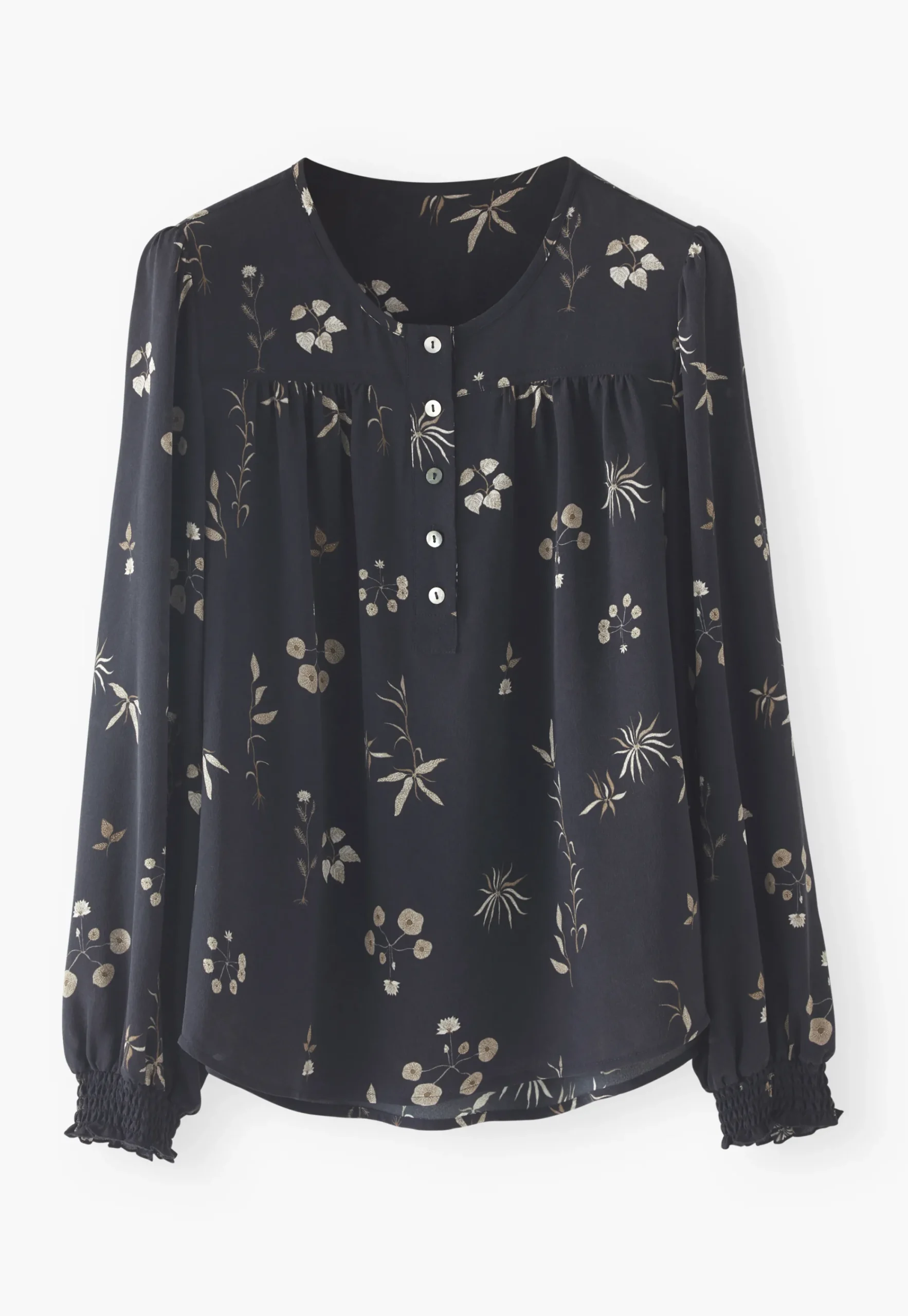 Half-Placket Printed Blouse*Wrap London Clearance