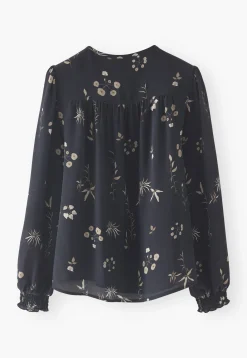 Half-Placket Printed Blouse*Wrap London Clearance