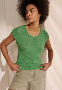 Knitted Mesh-Stitch Top*Wrap London Clearance