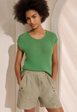 Knitted Mesh-Stitch Top*Wrap London Clearance