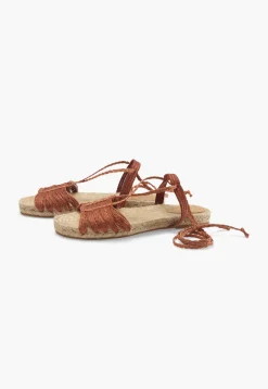 Lace-Up Raffia Sandals*Wrap London Outlet