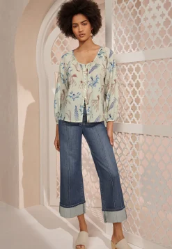 Leaf-Print Blouse*Wrap London Cheap