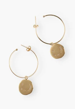 Moons-And-Stars Pendant Hoop Earrings*Wrap London Shop