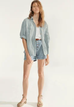 Oversized Striped Shirt*Wrap London Discount