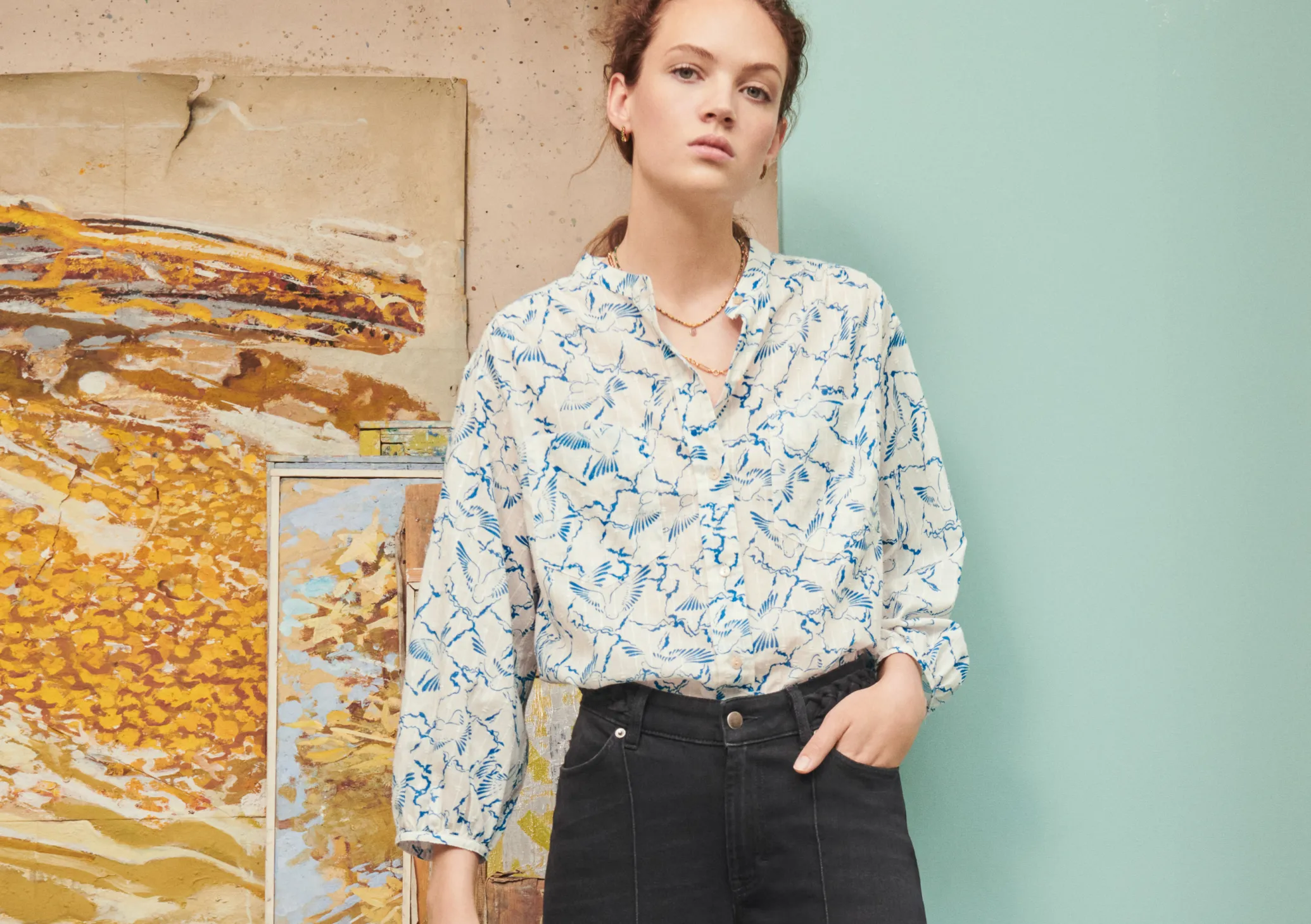 Printed Blouse*Wrap London Cheap