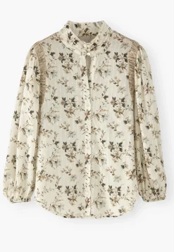 Printed High-Neck Blouse*Wrap London Cheap