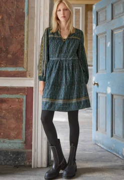 Printed Notch-Neck Dress*Wrap London Sale
