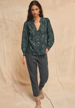 Printed Pleat Detail Blouse*Wrap London Clearance