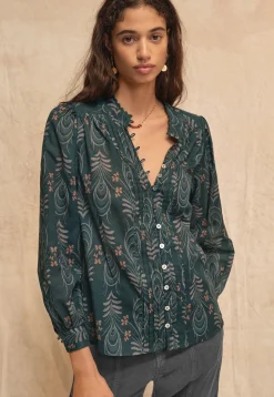 Printed Pleat Detail Blouse*Wrap London Clearance