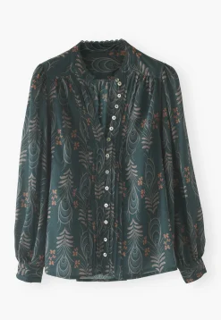 Printed Pleat Detail Blouse*Wrap London Clearance