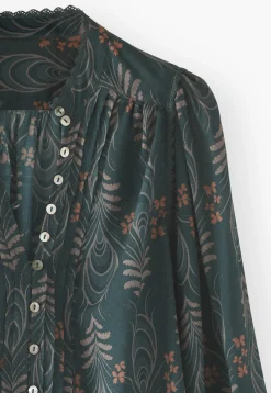 Printed Pleat Detail Blouse*Wrap London Clearance