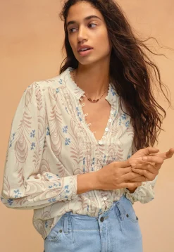 Printed Pleat Detail Blouse*Wrap London New
