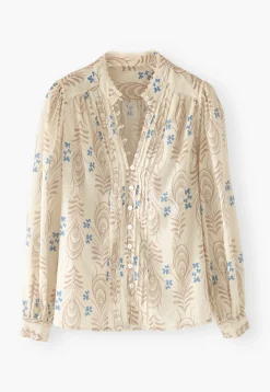 Printed Pleat Detail Blouse*Wrap London New
