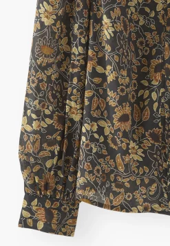 Printed Pleat-Detail Blouse*Wrap London Shop