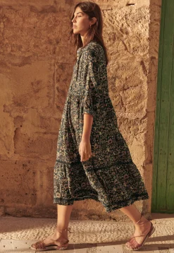 Printed Tiered Dress*Wrap London Outlet