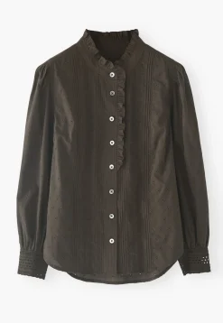 Ruffle-Neck Broderie Blouse*Wrap London Cheap