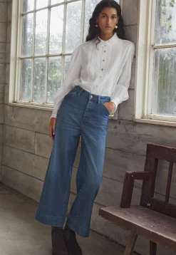 Ruffle-Neck Broderie Blouse*Wrap London Store