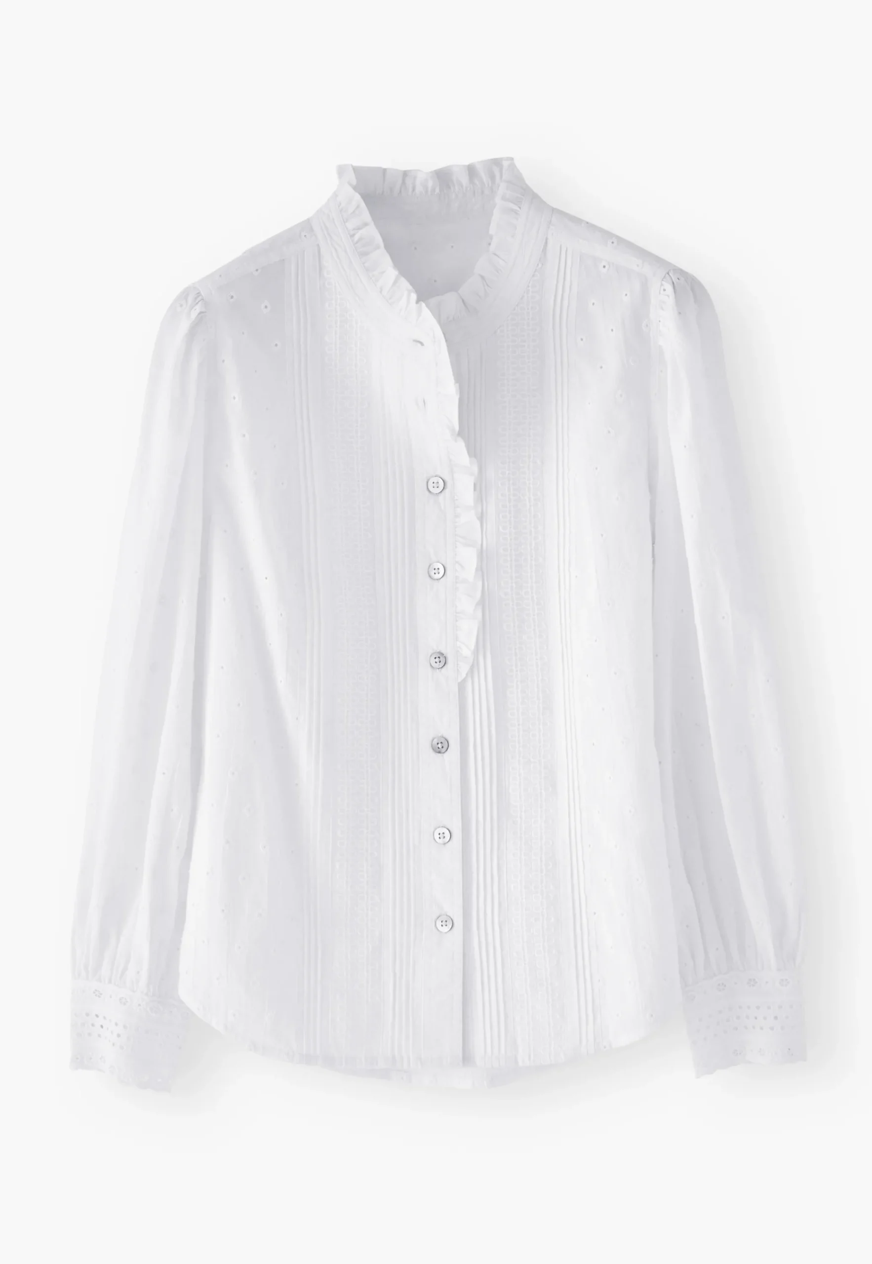 Ruffle-Neck Broderie Blouse*Wrap London Store