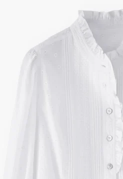Ruffle-Neck Broderie Blouse*Wrap London Store