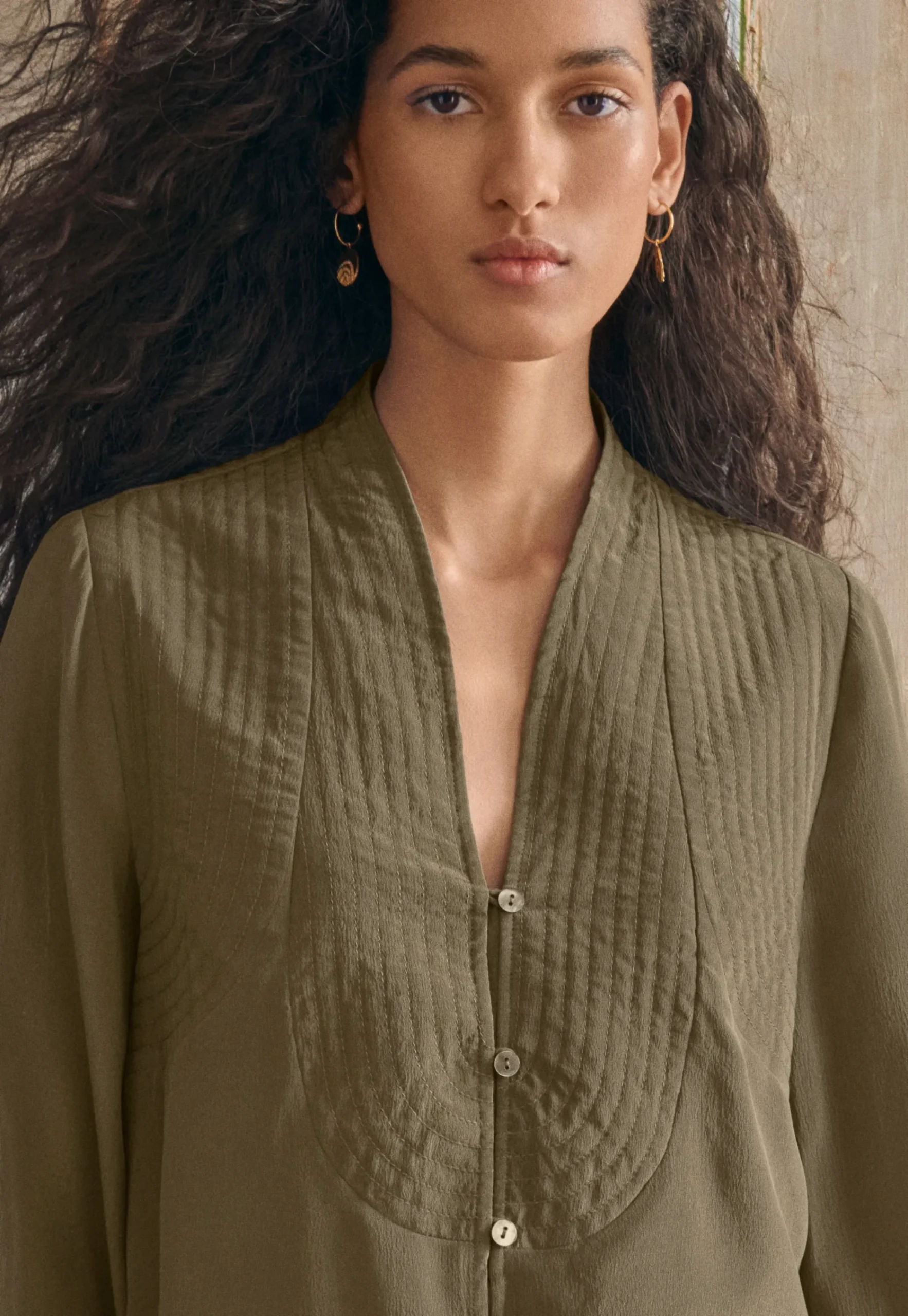 Stitch-Detail Blouse*Wrap London Cheap