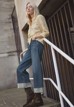 Straight Turned-Up-Hem Jeans*Wrap London Cheap