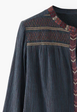 Striped Embroidered Blouse*Wrap London Best Sale