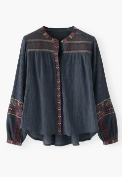 Striped Embroidered Blouse*Wrap London Best Sale