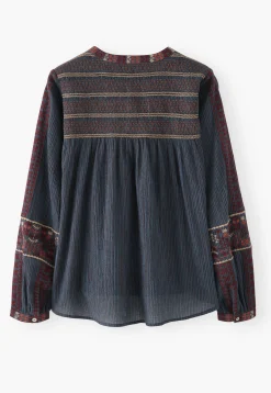 Striped Embroidered Blouse*Wrap London Best Sale