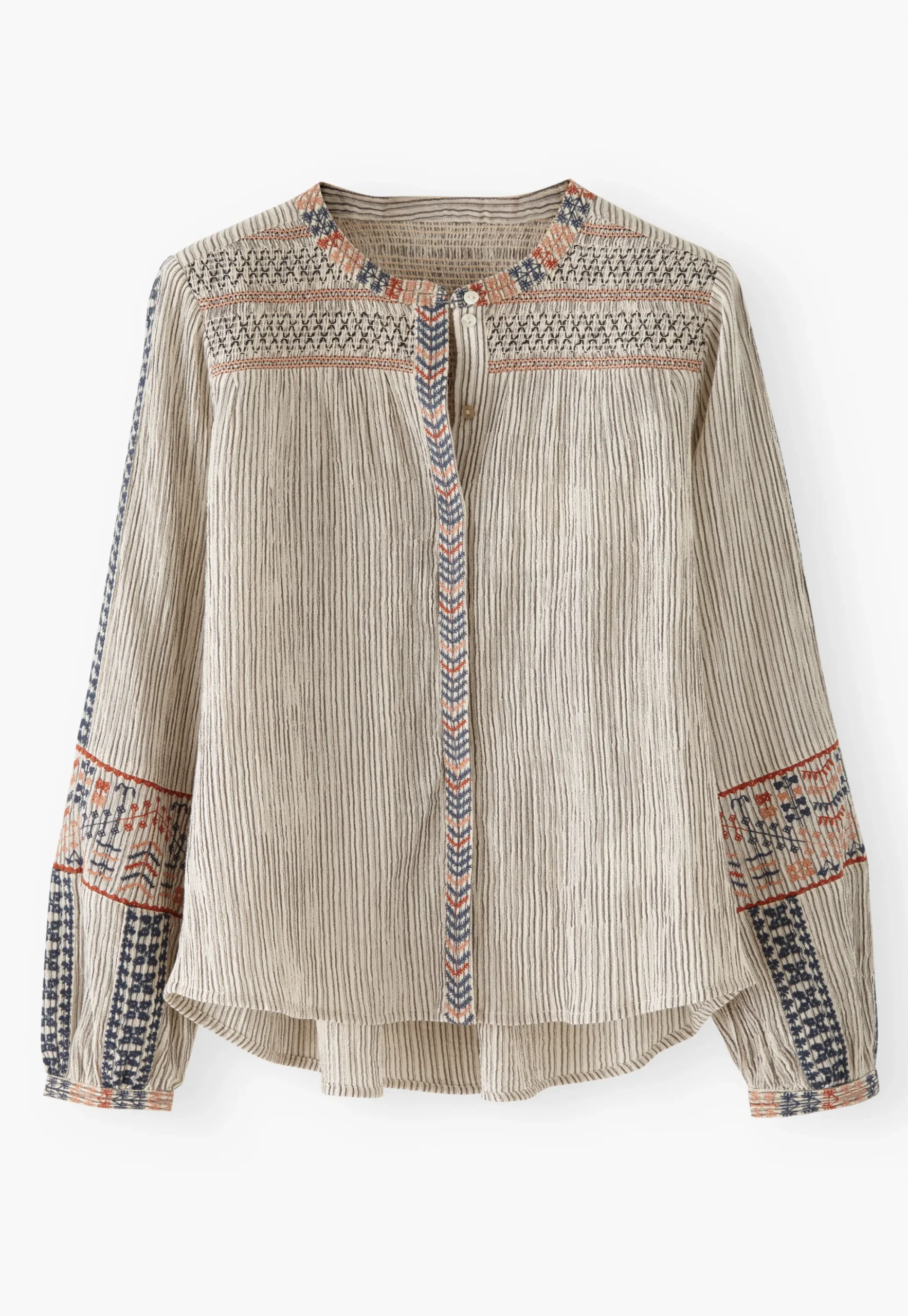 Striped Embroidered Blouse*Wrap London Cheap