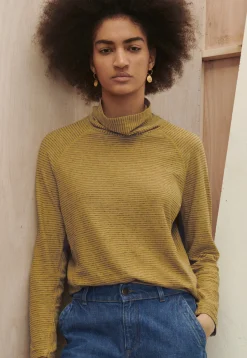 Striped Funnel-Neck Top*Wrap London Store
