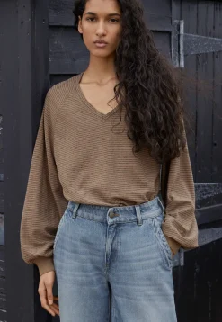 Striped V-Neck Top*Wrap London Cheap