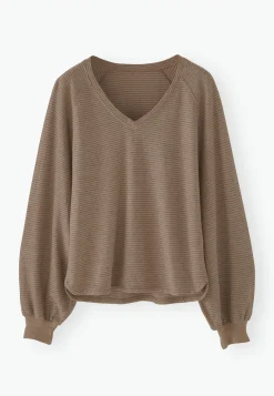 Striped V-Neck Top*Wrap London Cheap