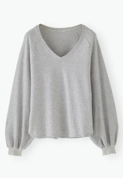Striped V-Neck Top*Wrap London Store