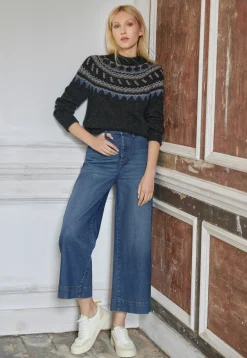 Wide-Leg Cropped Jeans*Wrap London Hot
