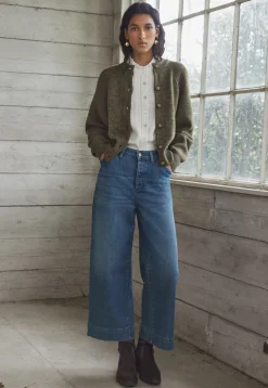 Wide-Leg Cropped Jeans*Wrap London Hot