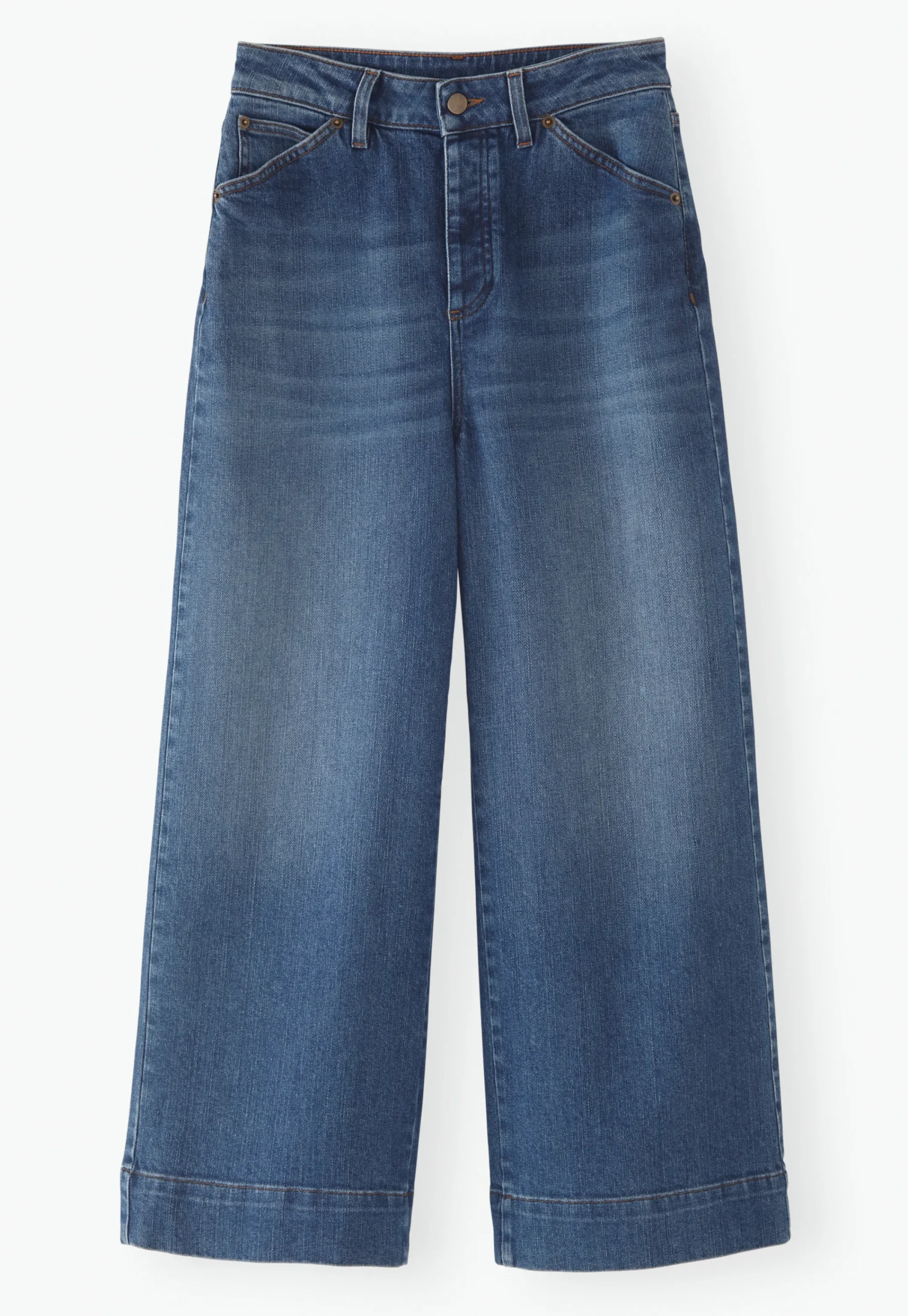 Wide-Leg Cropped Jeans*Wrap London Hot