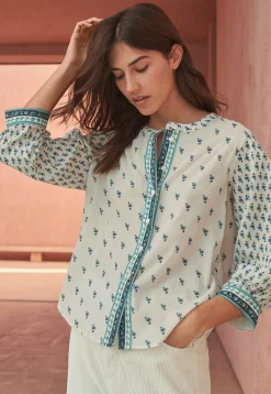 Woodblock-Printed Patchwork Shirt*Wrap London Discount